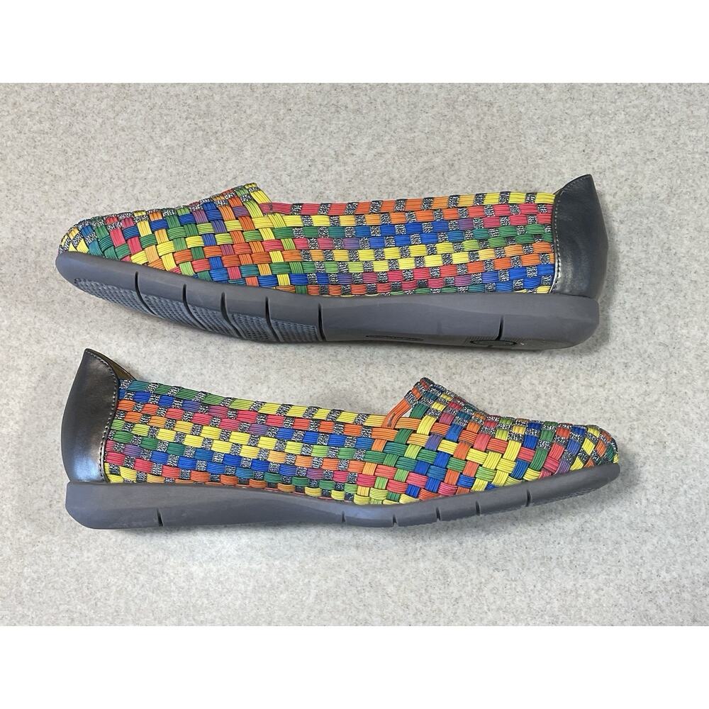 Comfortview Bethany Woven Rainbow Glitter Flat Shoes Women's Size 11 W - Picture 5 of 11